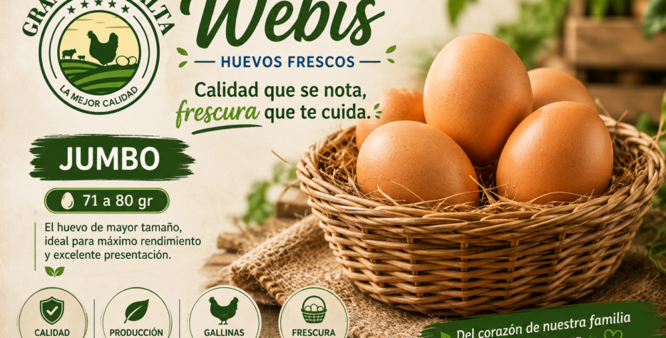 El huevo de mayor tamaño de nuestra producción, ideal para quienes buscan máximo rendimiento y excelente presentación. Peso aproximado: 71 a 80 g
